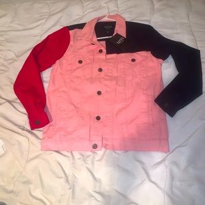 Color block denim jacket